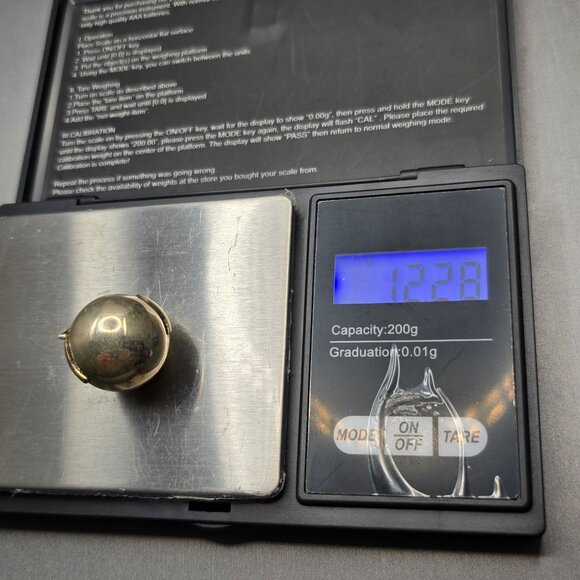 VTG Sterling Silver & Gold-Tone Heart Bell Pendant Charm 1.25" 12.28g Mexico 925 - Picture 7 of 7